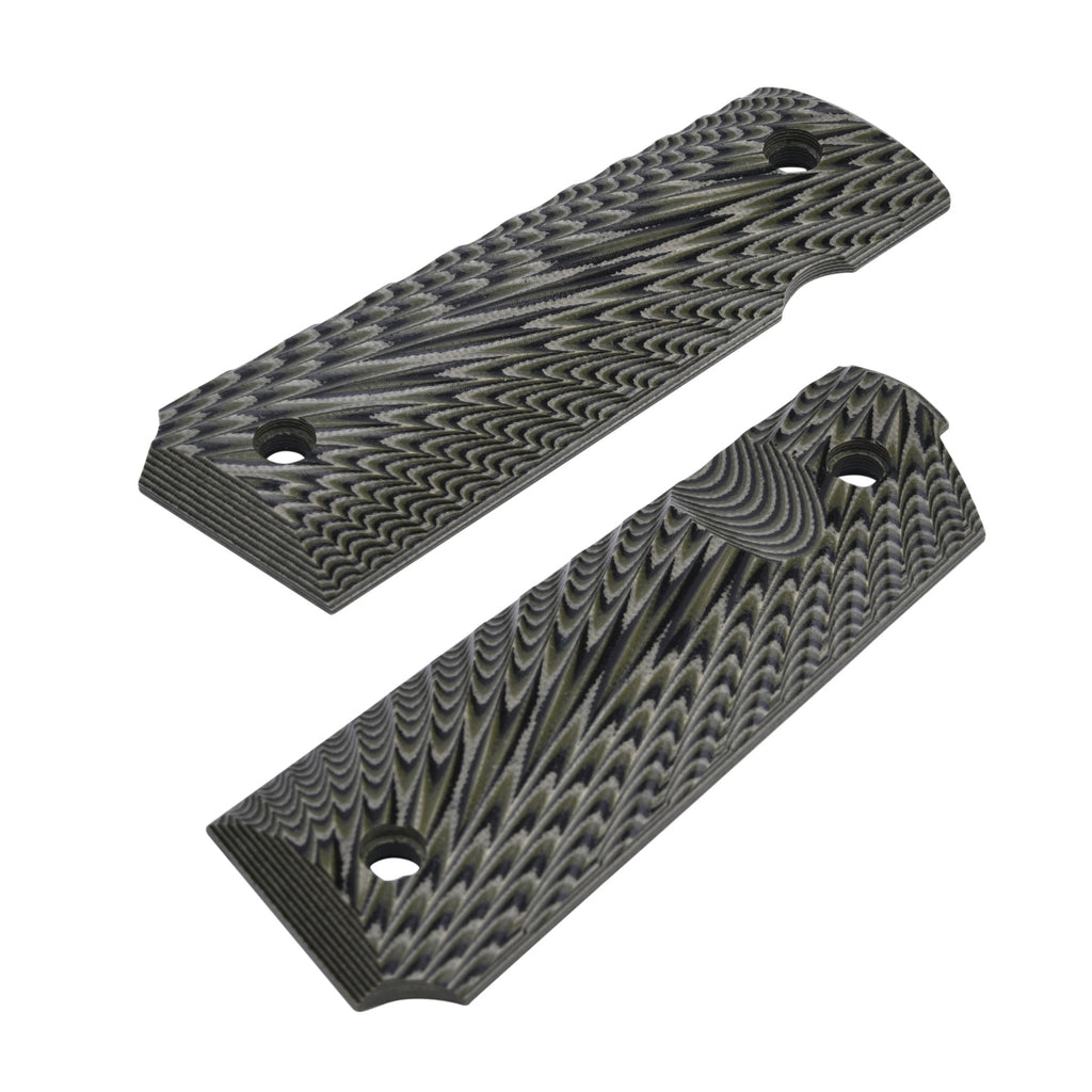 Guuun 1911 Grips G10 Fit Full Size Gov /Commander 1911 Starburst Texture Ambi Includes free screw set H1-F - Guuun Grips