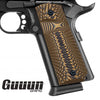 Guuun 1911 Grips G10 Full Size 1911 Grip Ambi Safety Cut Big Scoop Sunburst Texture  H1-S - Guuun Grips