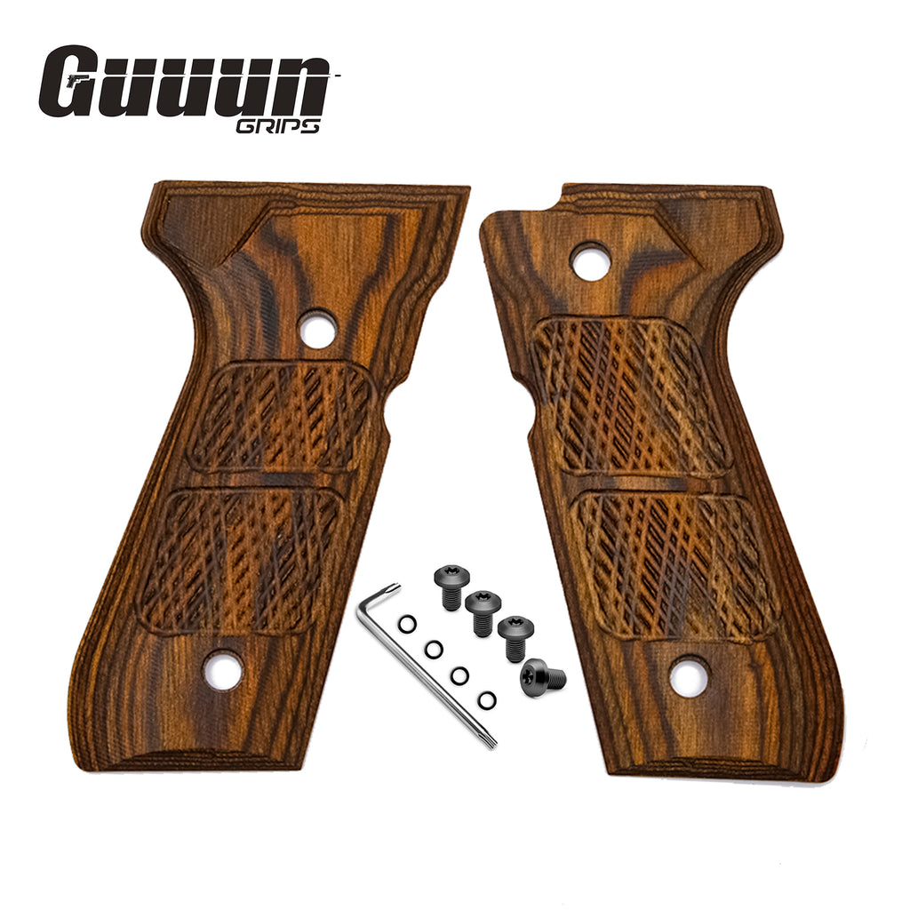 Guuun Wood Grip for Beretta 92/96 Full Size 92FS Grips, Colored Wood Composite Pistol Handle Panel B92-CM - Guuun Grips