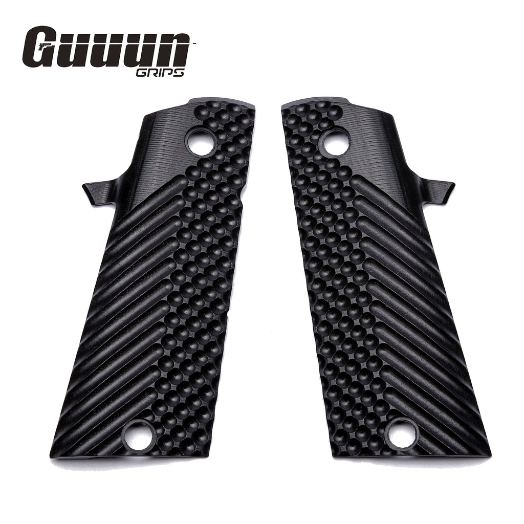 Guuun G10 Grips For 1911 A2 High Capacity HC 1911 Magwell Hi-Cap Grip, OPS Tactical Texture A2-LX - Guuun Grips
