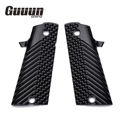 Guuun G10 Grips For 1911 A2 High Capacity HC 1911 Magwell Hi-Cap Grip, OPS Tactical Texture A2-LX - Guuun Grips