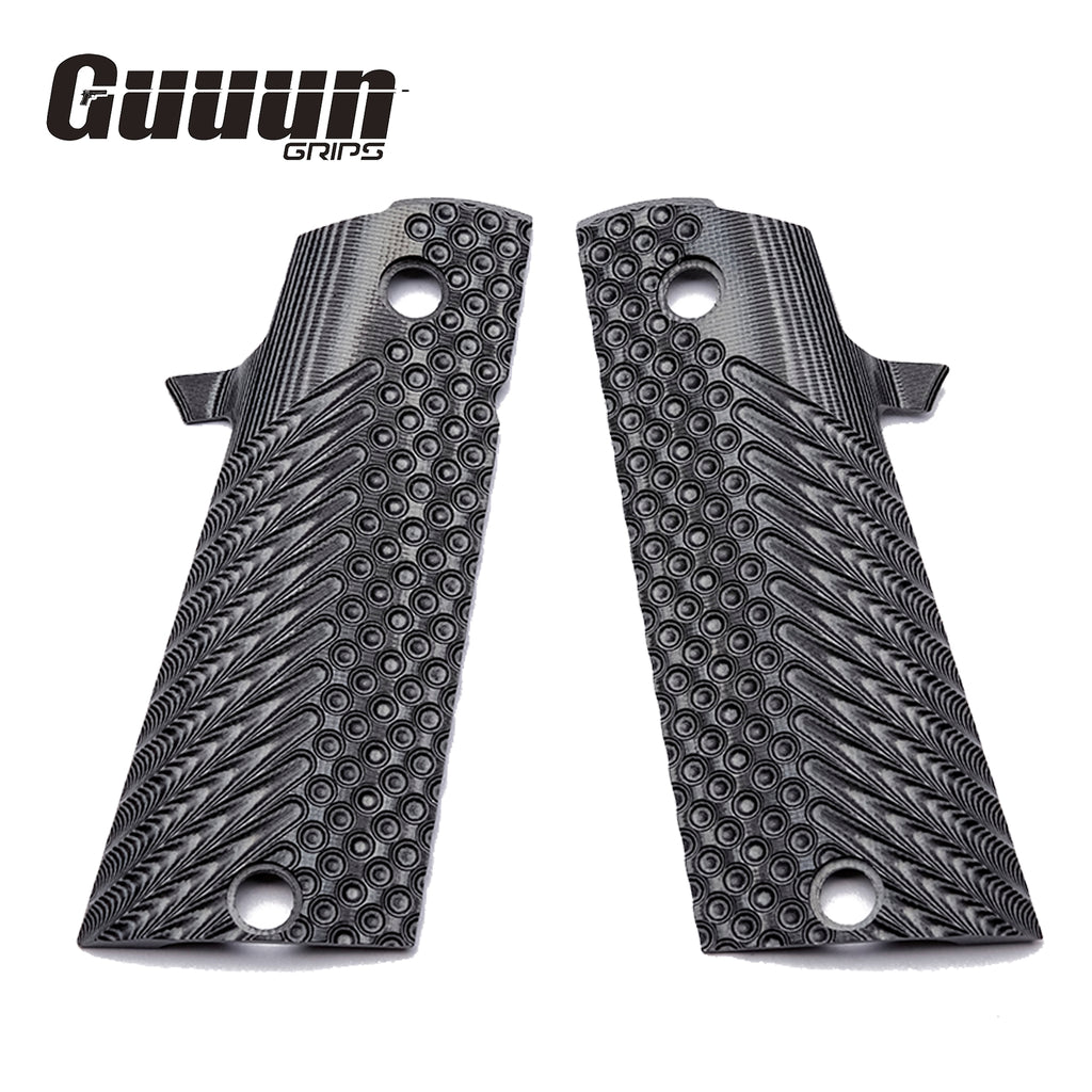 Guuun G10 Grips For 1911 A2 High Capacity HC 1911 Magwell Hi-Cap Grip, OPS Tactical Texture A2-LX - Guuun Grips
