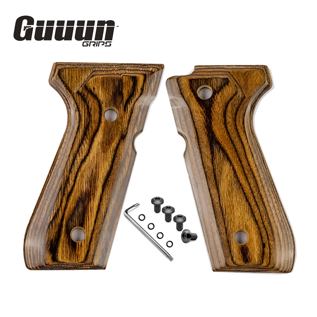 Guuun Wood Grip for Beretta 92/96 Full Size 92FS Grips, Colored Wood Composite Pistol Handle Panel B92-CM - Guuun Grips