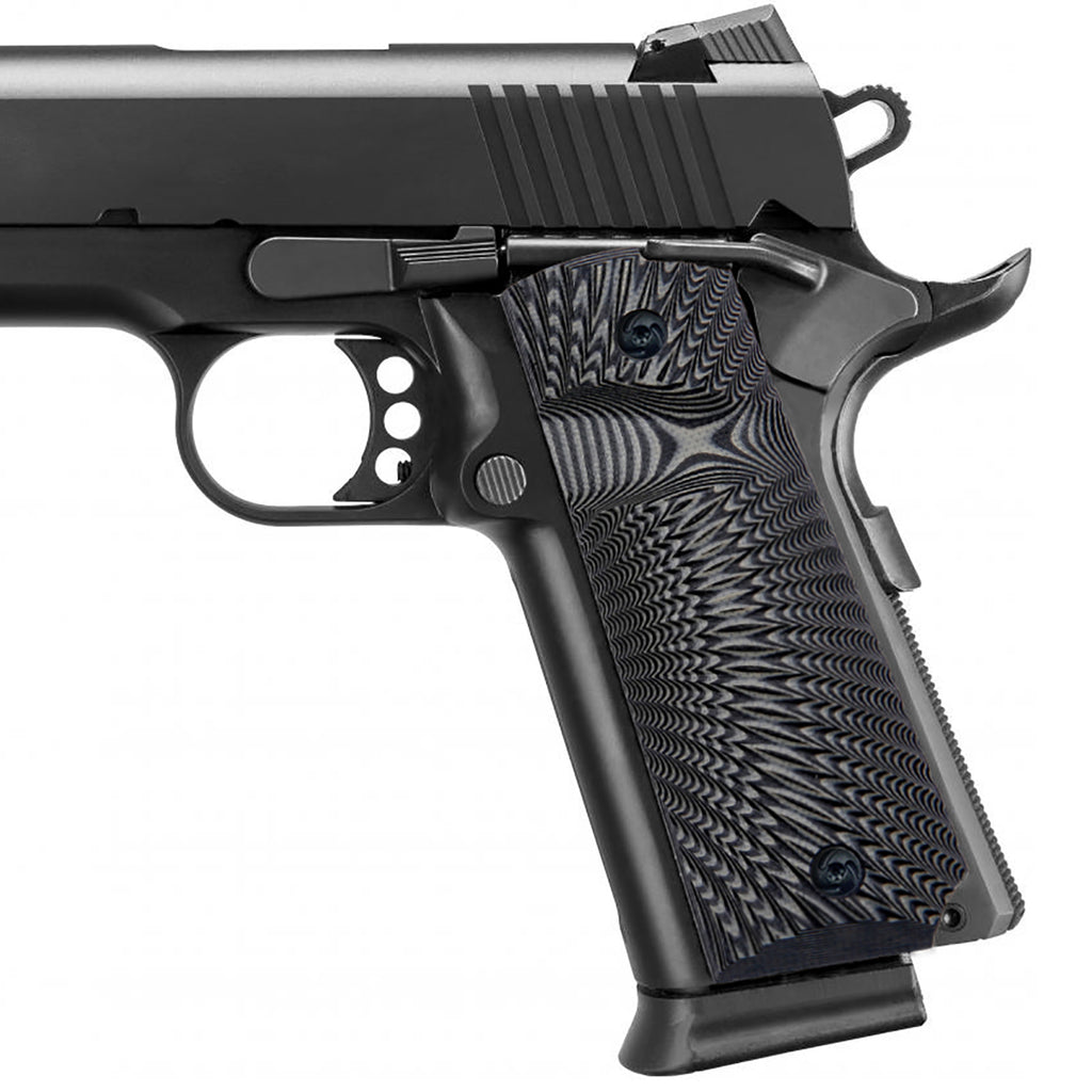 Guuun 1911 Grips G10 Full Size 1911 Grip Ambi Safety Cut Big Scoop Sunburst Texture  H1-S - Guuun Grips