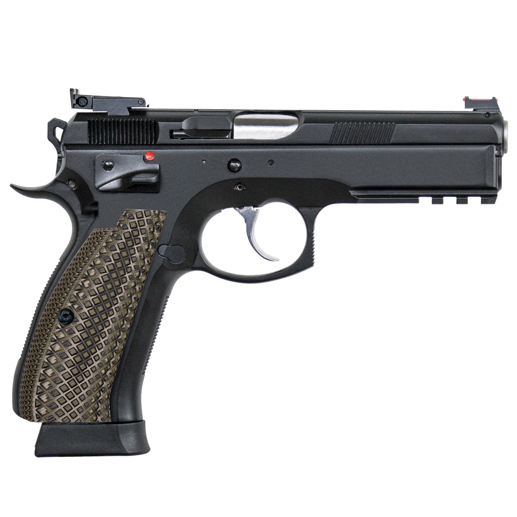 Guuun CZ75 G10 Grips Full Size CZ SP01 Grip Gun Crosscut Texture - SP1 DL - Guuun Grips