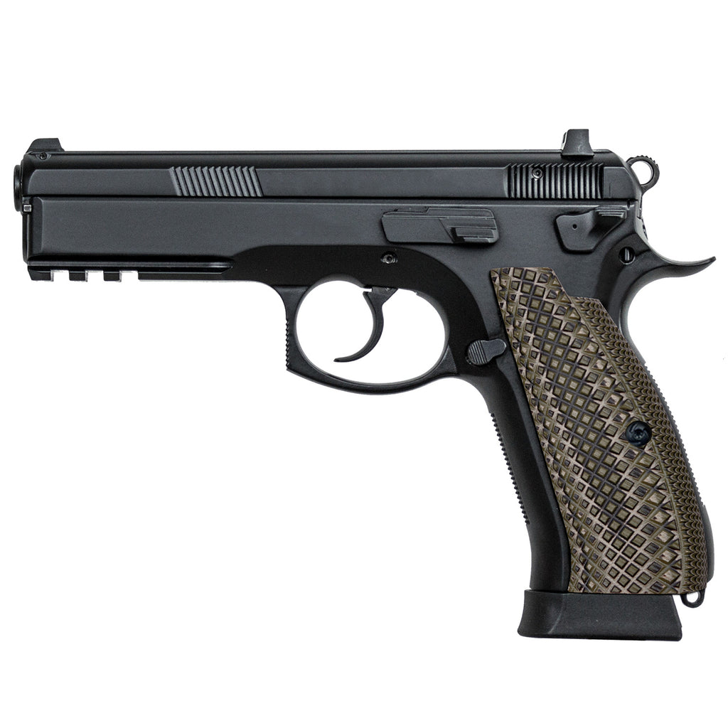 Guuun CZ75 G10 Grips Full Size CZ SP01 Grip Gun Crosscut Texture - SP1 DL - Guuun Grips