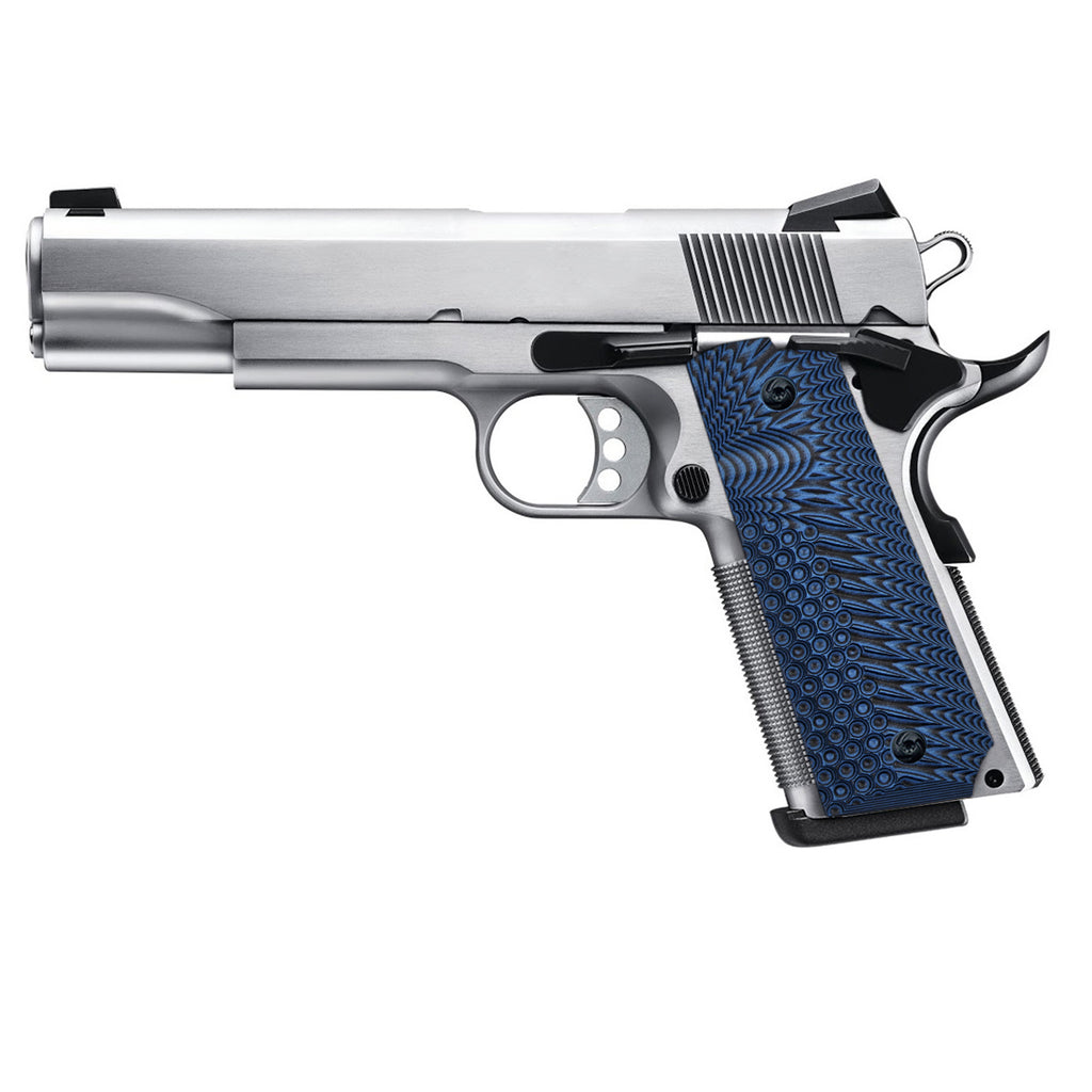 Guuun 1911 Grips G10 Full Size Government Ambi Safety Cut Custom OPS Eagle Wing Texture H1 A - Guuun Grips