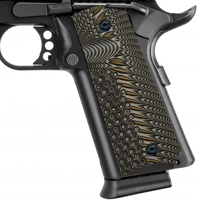 Guuun G10 1911 Grips: Eagle Wing Tactical Texture & Ambi Safety Cut - Government/Commander Fit - Guuun Grips