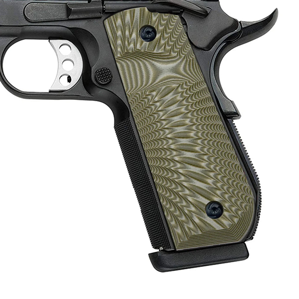 thumbnail image 2 of Altamont G10 Micarta Checkered Grips For 1911 Round Heel Round Butt – NRA Design, USA Made 2 of 5