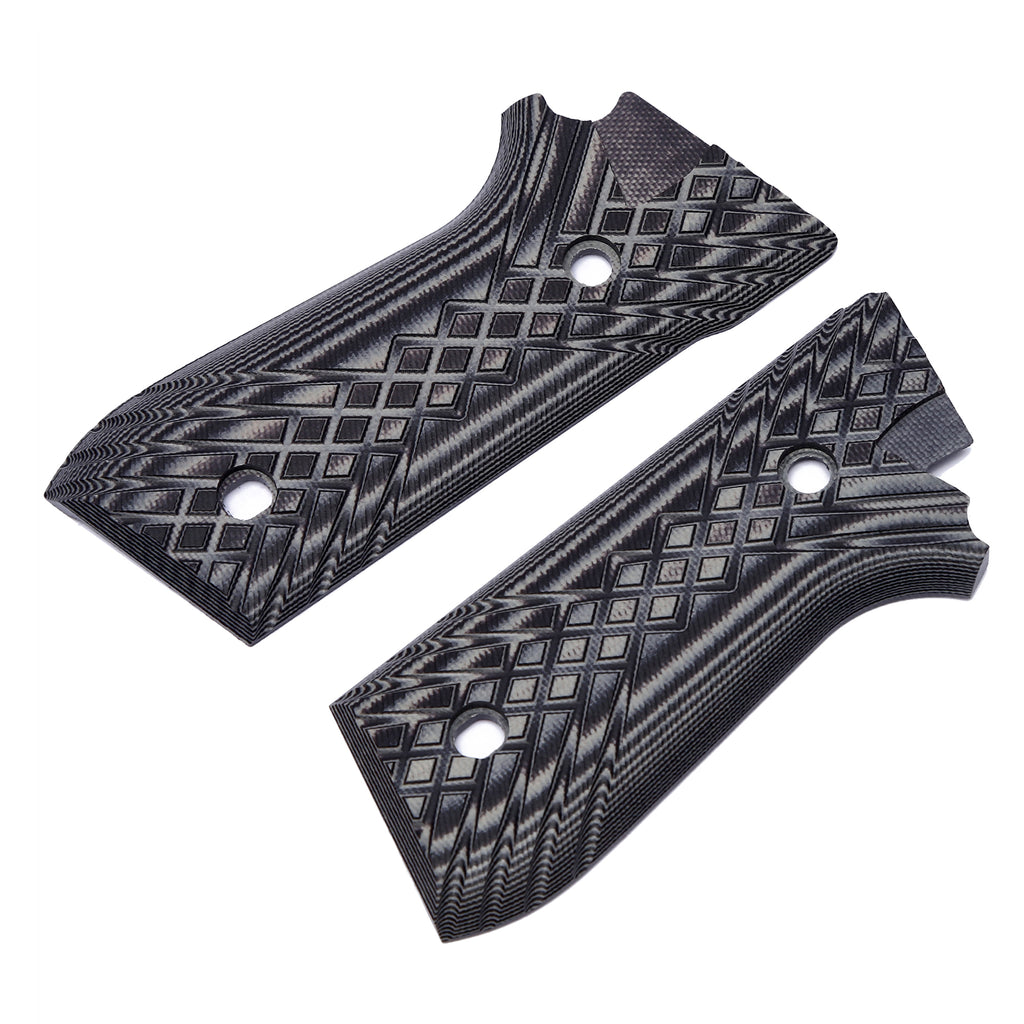 G10 Grips for Taurus PT92 Grip Compatible with PT 92/99/100/101 and Decocker Crosshatch Texture - T2-JX - Guuun Grips
