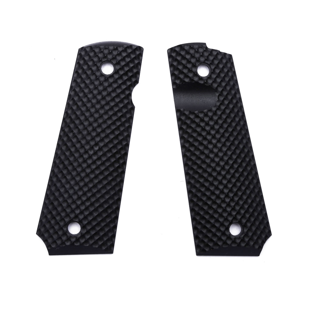 Guuun 1911 Grips G10 Full Size Government Ambi Safety Cut Custom Golf Dimple Texture H1-BD - Guuun Grips