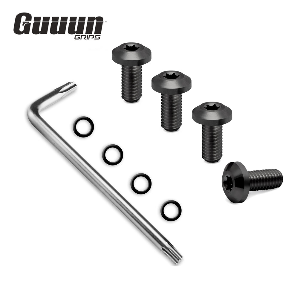 Guuun CZ Grips Screws, 4 O Rings, T10 Torx Key, 4 Stainless Steel Screws Fancy CZ Screws CZ-Screw-GK - Guuun Grips