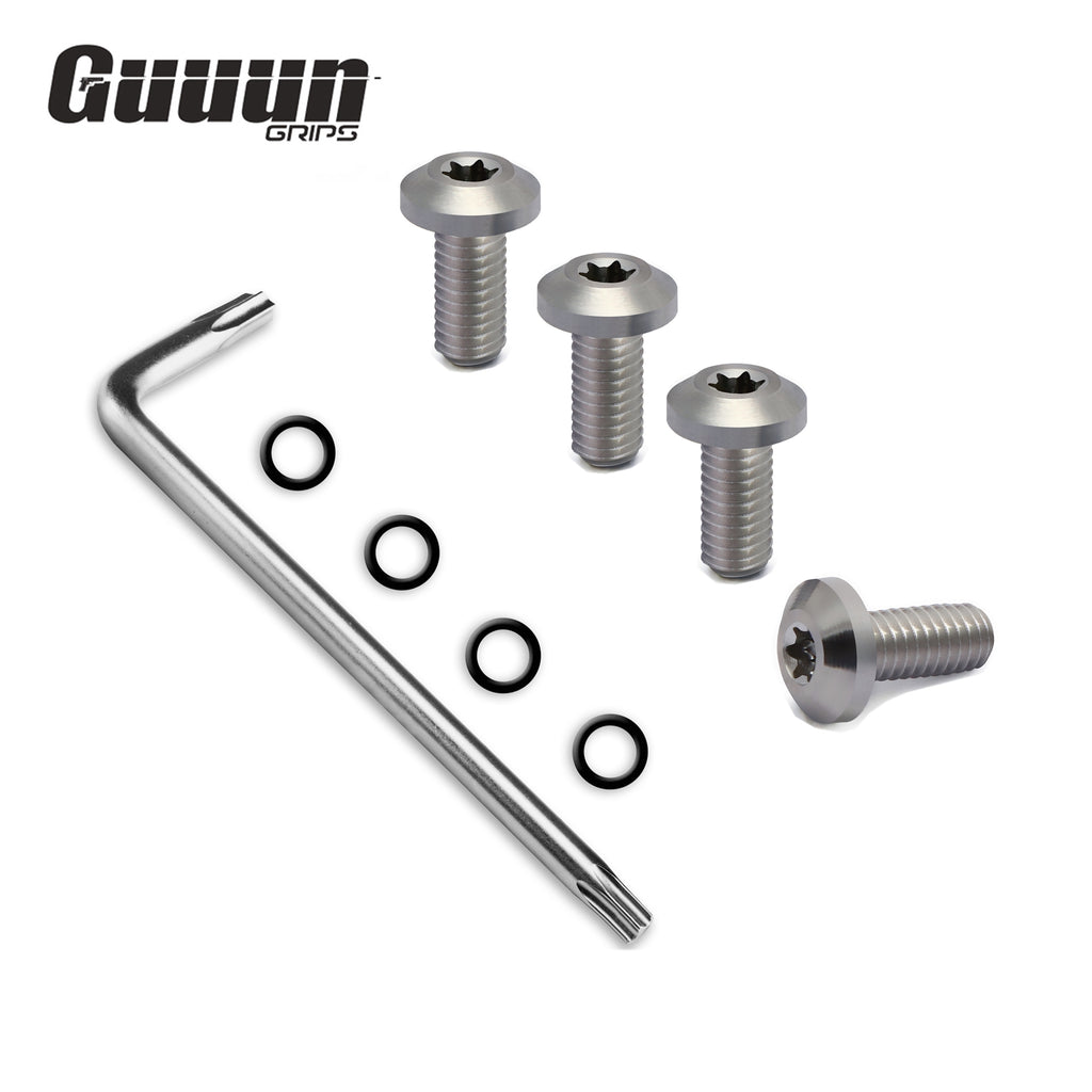 Guuun CZ Grips Screws, 4 O Rings, T10 Torx Key, 4 Stainless Steel Screws Fancy CZ Screws CZ-Screw-GK - Guuun Grips