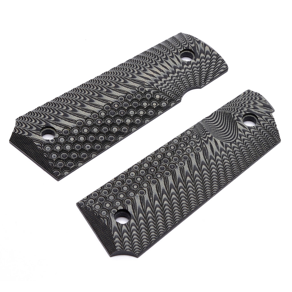 Guuun 1911 Grips G10 Full Size Government Ambi Safety Cut Custom OPS Eagle Wing Texture H1 A - Guuun Grips