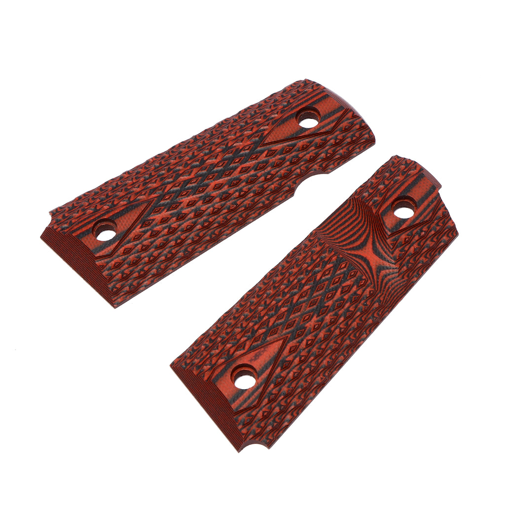 G10 Pistol Grips for Compact 1911 Officer, Diamond Cut Big Scoop Texture - H1C-DM2 - Guuun Grips