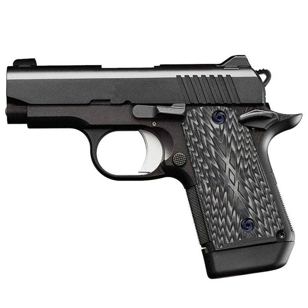 Guuun Kimber Micro Carry 9 9mm Grips G10 Grips, Aggressive OPS Crosshatch Texture K9-X - Guuun Grips