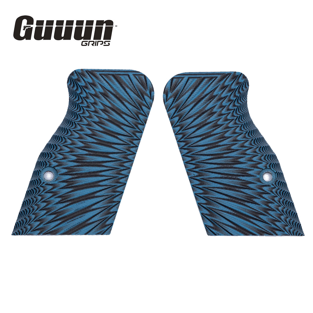 Guuun G10 Grips For Large Frame Tanfoglio Sunburst Texture Magwell Short Grips T95C-S - Guuun Grips