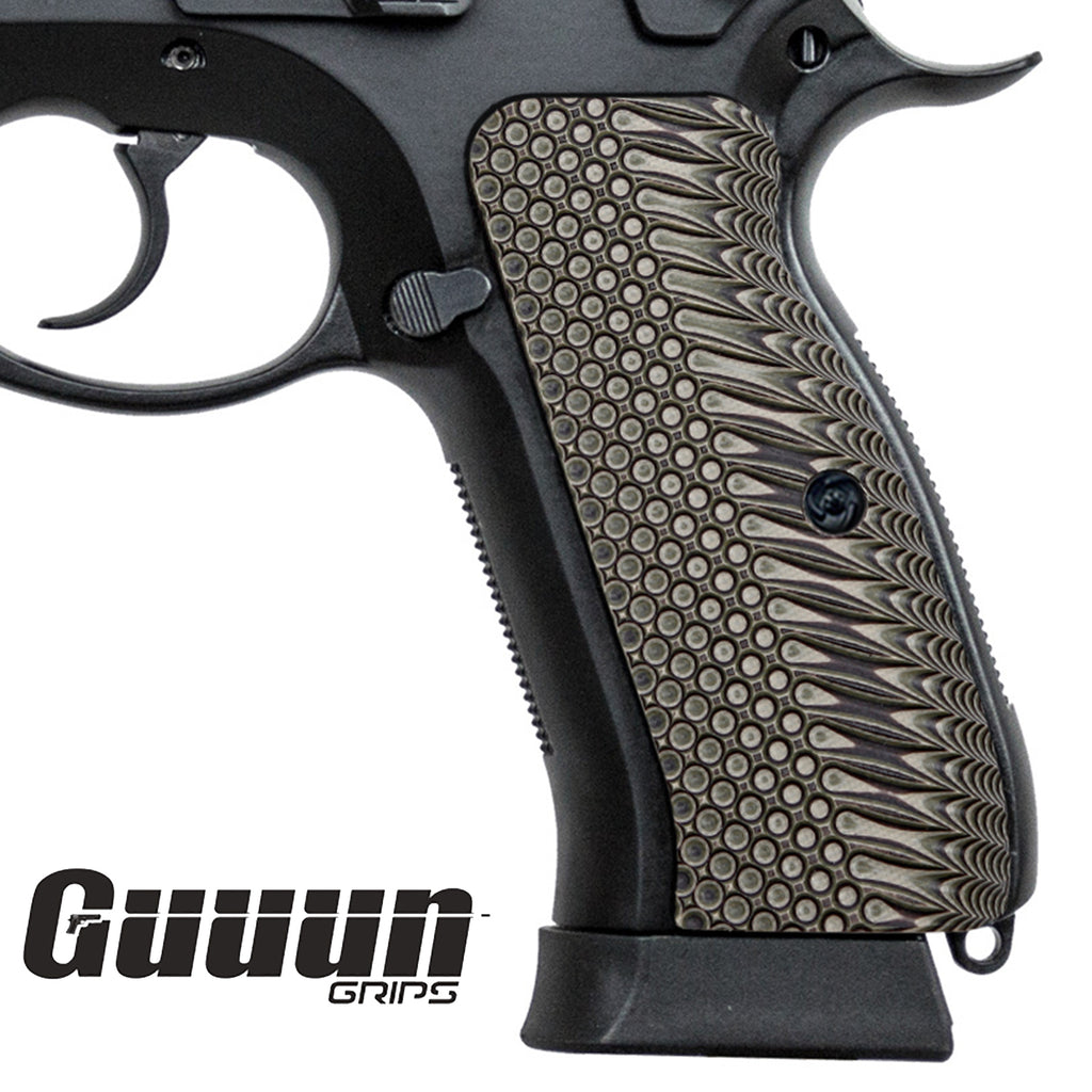 Guuun CZ 75 Grips Full Size G10 CZ75 SP-01 Grip OPS Tactics Texture  - 8 Color Options -H6 LX - Guuun Grips