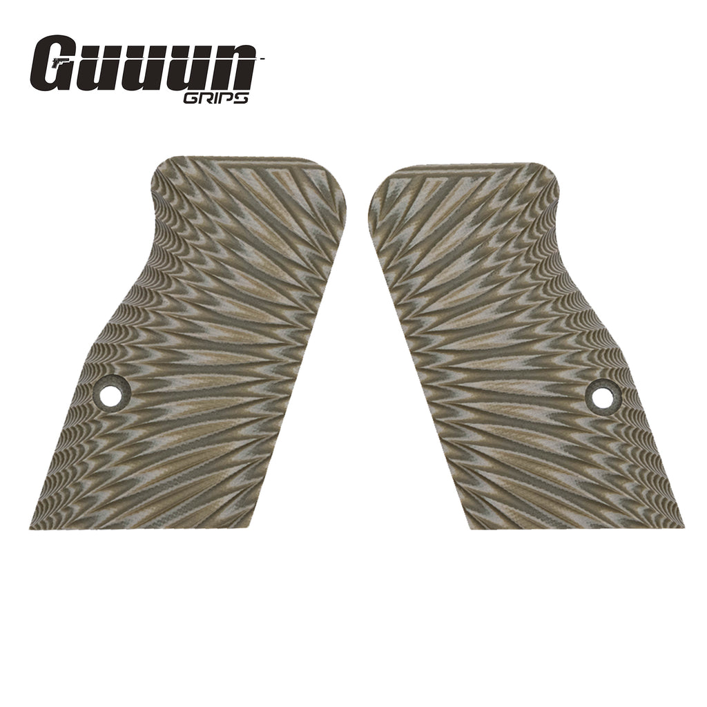 Guuun G10 Grips For Large Frame Tanfoglio Sunburst Texture Magwell Short Grips T95C-S - Guuun Grips