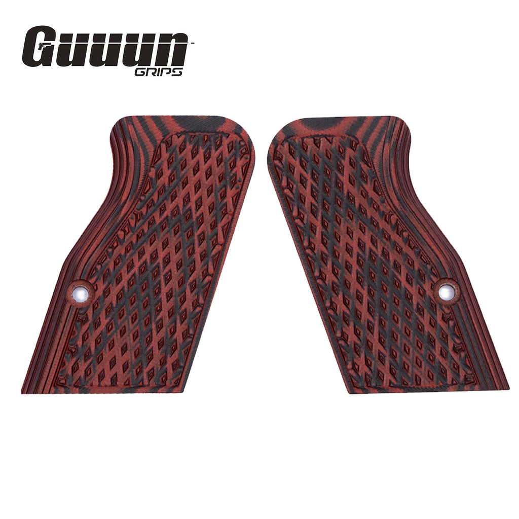 Guuun G10 Grips For Large Frame Tanfoglio Diamond Cut Texture Magwell Short Grip T95C-DM - Guuun Grips