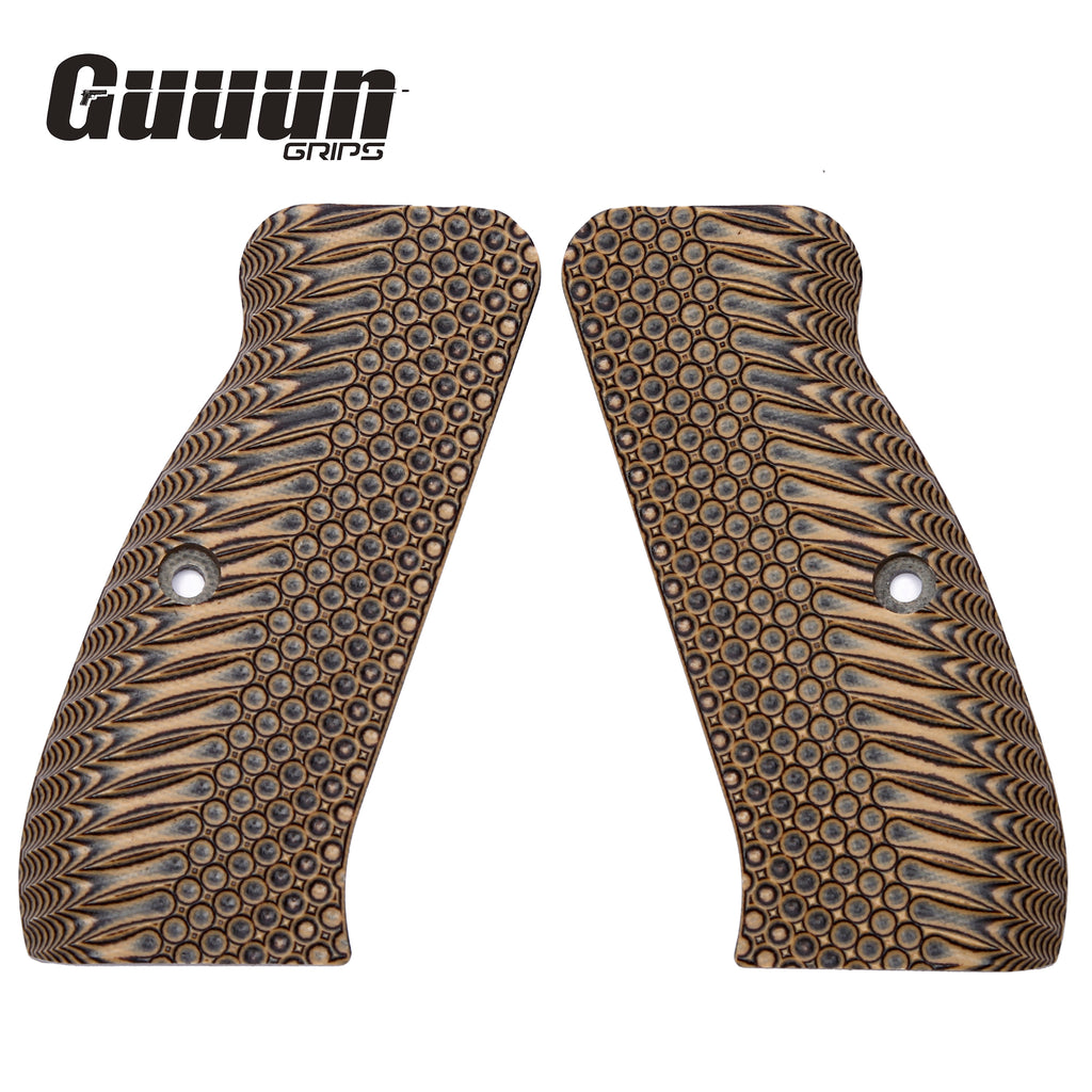 Guuun CZ 75 Grips Full Size G10 CZ75 SP-01 Grip OPS Tactics Texture  - 8 Color Options -H6 LX - Guuun Grips