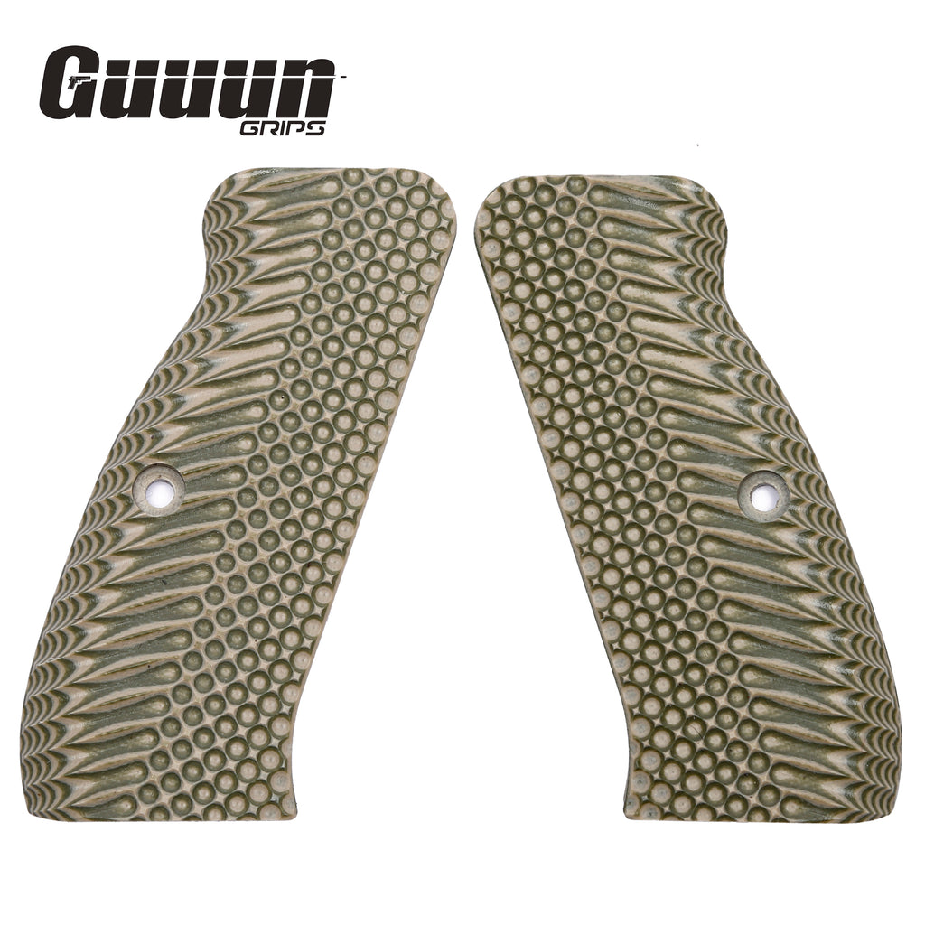Guuun CZ 75 Grips Full Size G10 CZ75 SP-01 Grip OPS Tactics Texture  - 8 Color Options -H6 LX - Guuun Grips