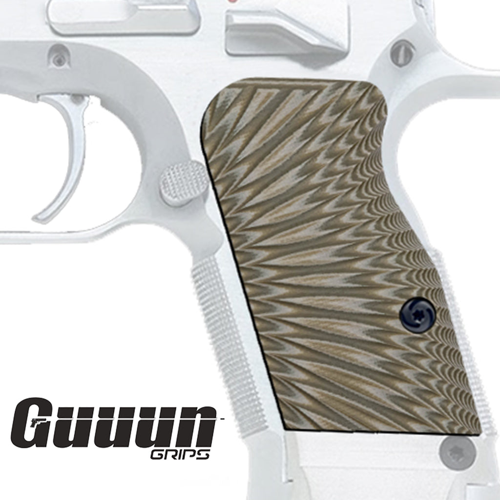 Guuun G10 Grips For Large Frame Tanfoglio Sunburst Texture Magwell Short Grips T95C-S - Guuun Grips