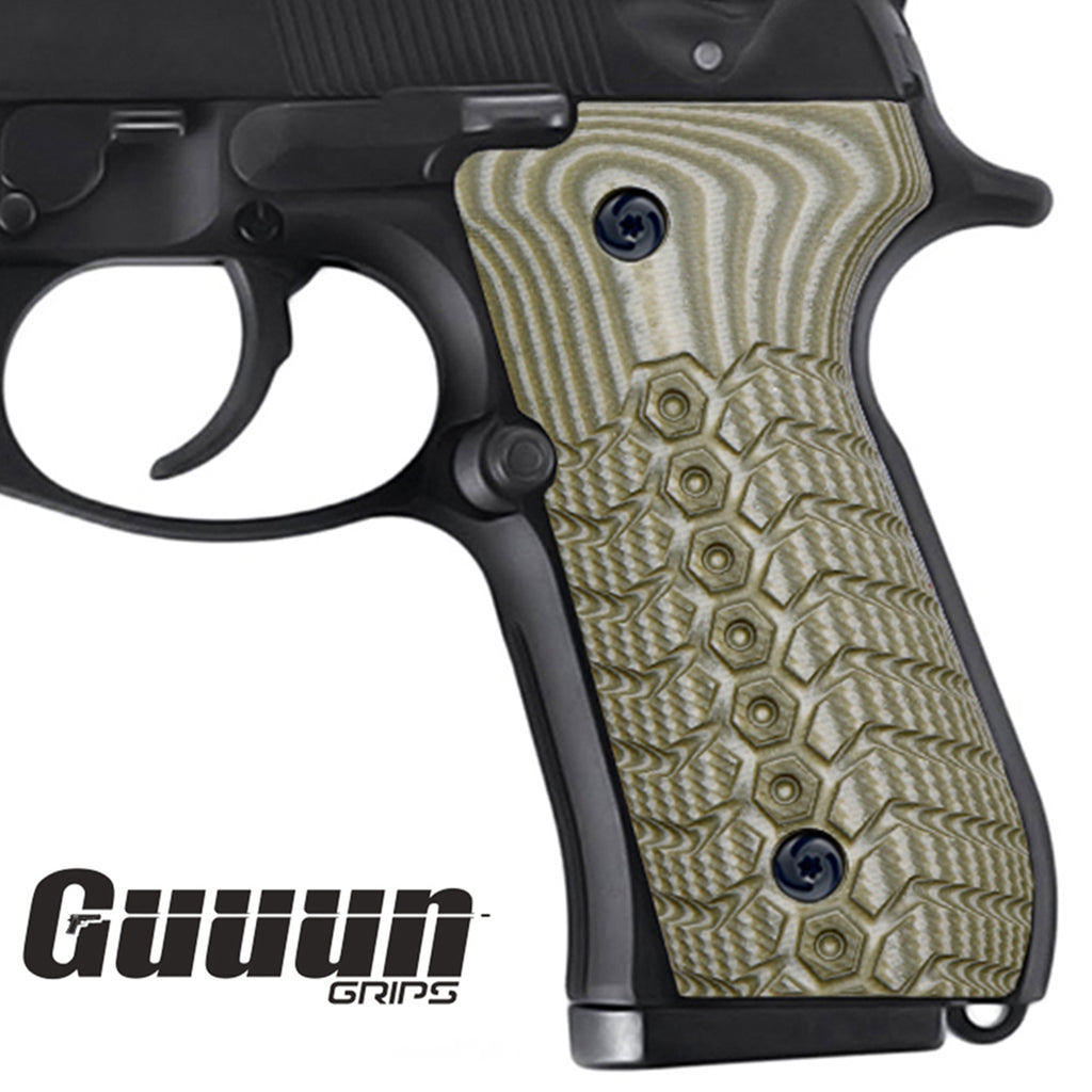 Guuun Beretta 92fs Grips G10 Mechanical Texture Full Size M9 92A1 96A1 92 INOX Grip B92 WU - Guuun Grips