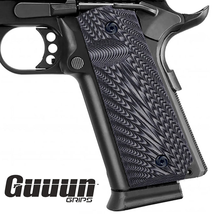 Guuun 1911 Grips G10 Fit Full Size Gov /Commander 1911 Starburst Texture Ambi Includes free screw set H1-F - Guuun Grips