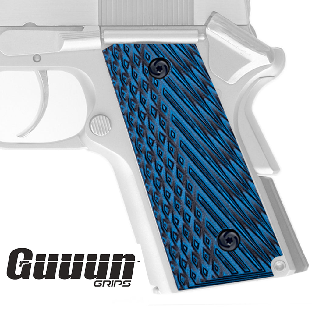 Guuun G10 Grips Subcompact para Ordnance 1911 Carry 9 C6 LDA Diamond Cut Texture PC6-AD - Guuun Grips