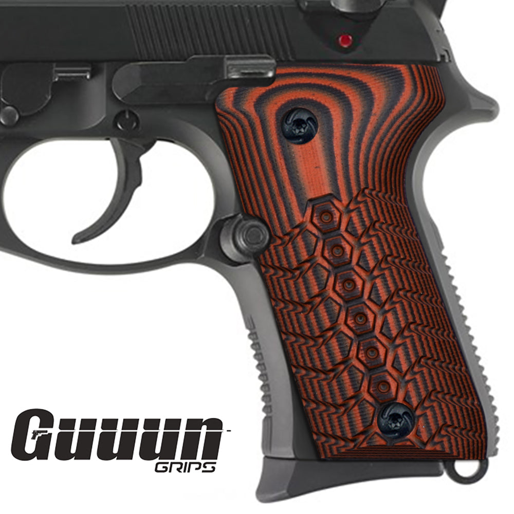 Guuun Beretta 92FS Compact Beretta 96 Compact G10 Grips OPS Mechanical Texture B92C WU - Guuun Grips