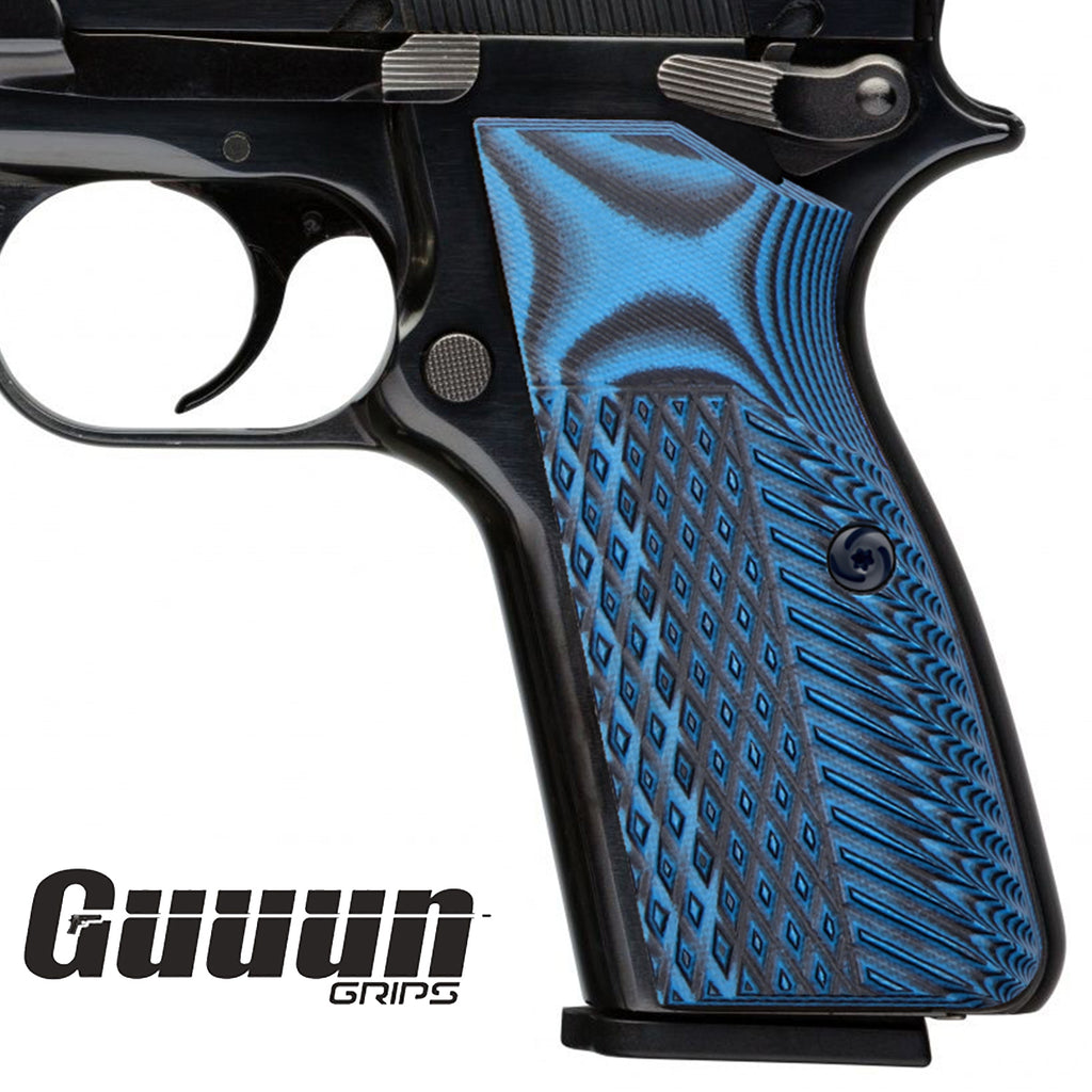 Guuun G10 Grips for Browning Hi Power BR9 Eagle Wings Diamond Texture HP1-AD - Guuun Grips