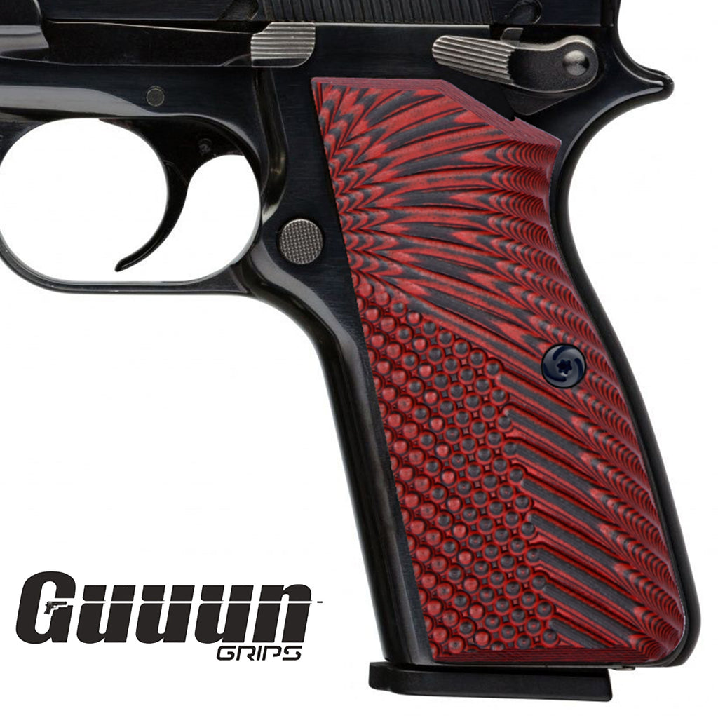 Guuun G10 Grips for Browning Hi Power and Tisas Regent BR9 Eagle Wings Texture HP1-A - Guuun Grips