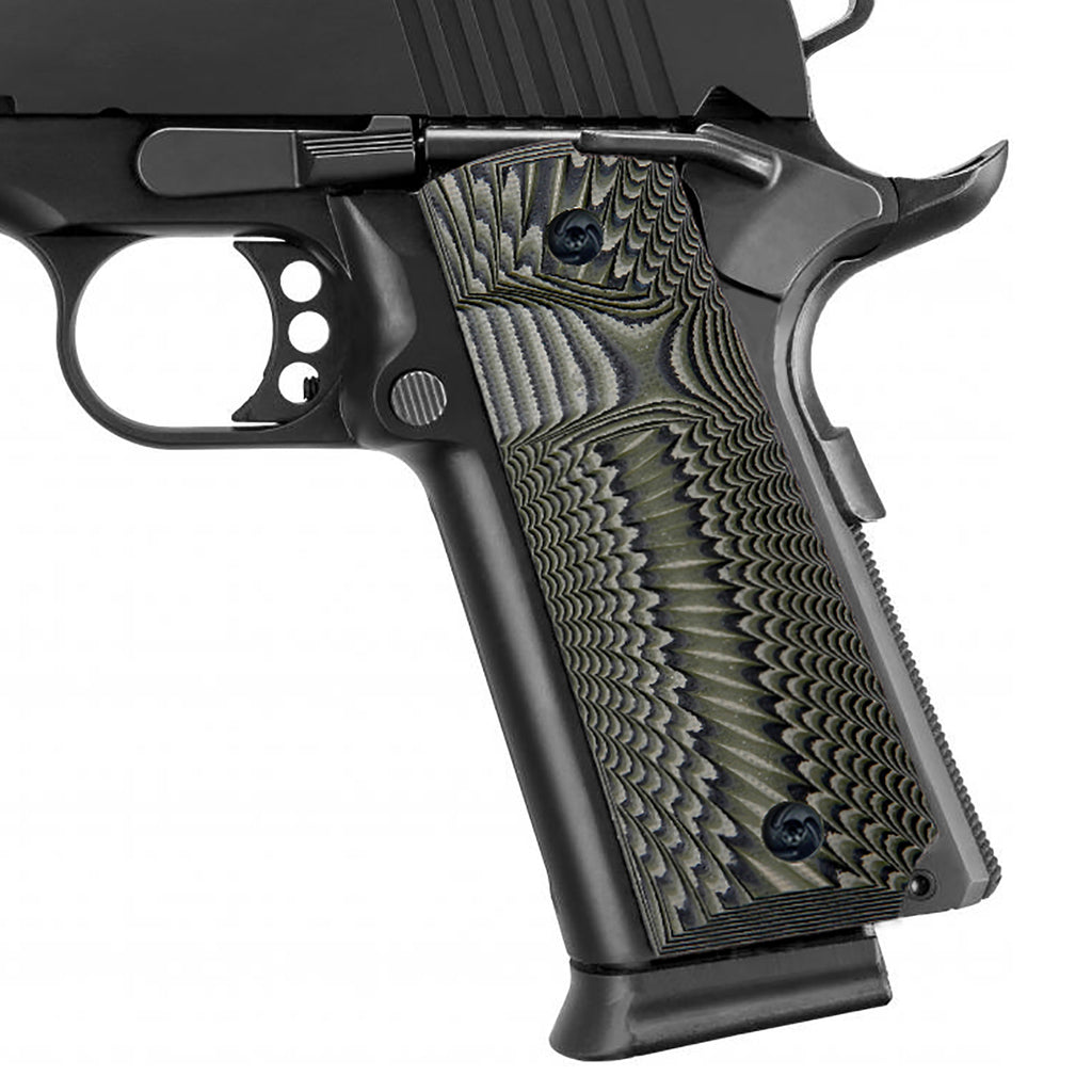 Guuun 1911 Grips G10 Full Size 1911 Grip Ambi Safety Cut Big Scoop Sunburst Texture  H1-S - Guuun Grips