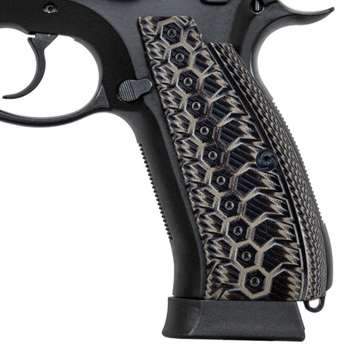 Guuun CZ75 G10 Grips Full Size CZ SP01 Grip Gun OPS Mechanical Texture - SP1 WU - Guuun Grips