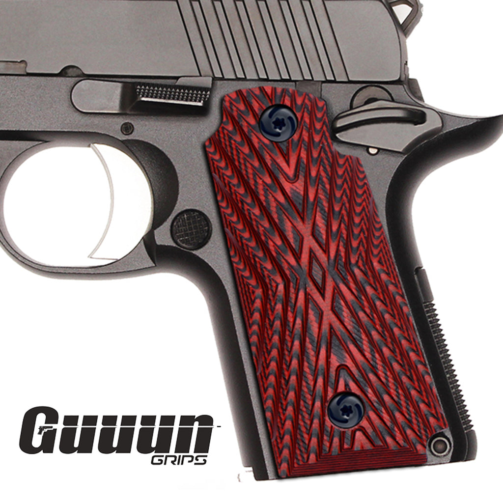 Guuun Kimber Micro Carry 380 ACP G10 Grips with Ambi, Aggressive OPS Crosshatch Texture K3-X - Guuun Grips