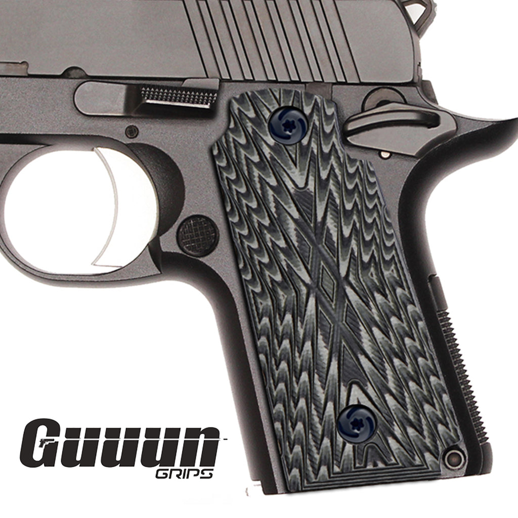 Guuun Kimber Micro Carry 380 ACP G10 Grips with Ambi, Aggressive OPS Crosshatch Texture K3-X - Guuun Grips