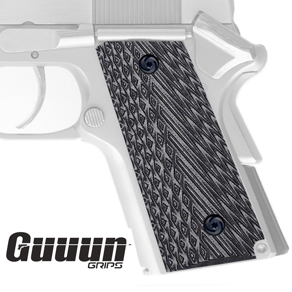 Guuun G10 Grips Subcompact para Ordnance 1911 Carry 9 C6 LDA Diamond Cut Texture PC6-AD - Guuun Grips