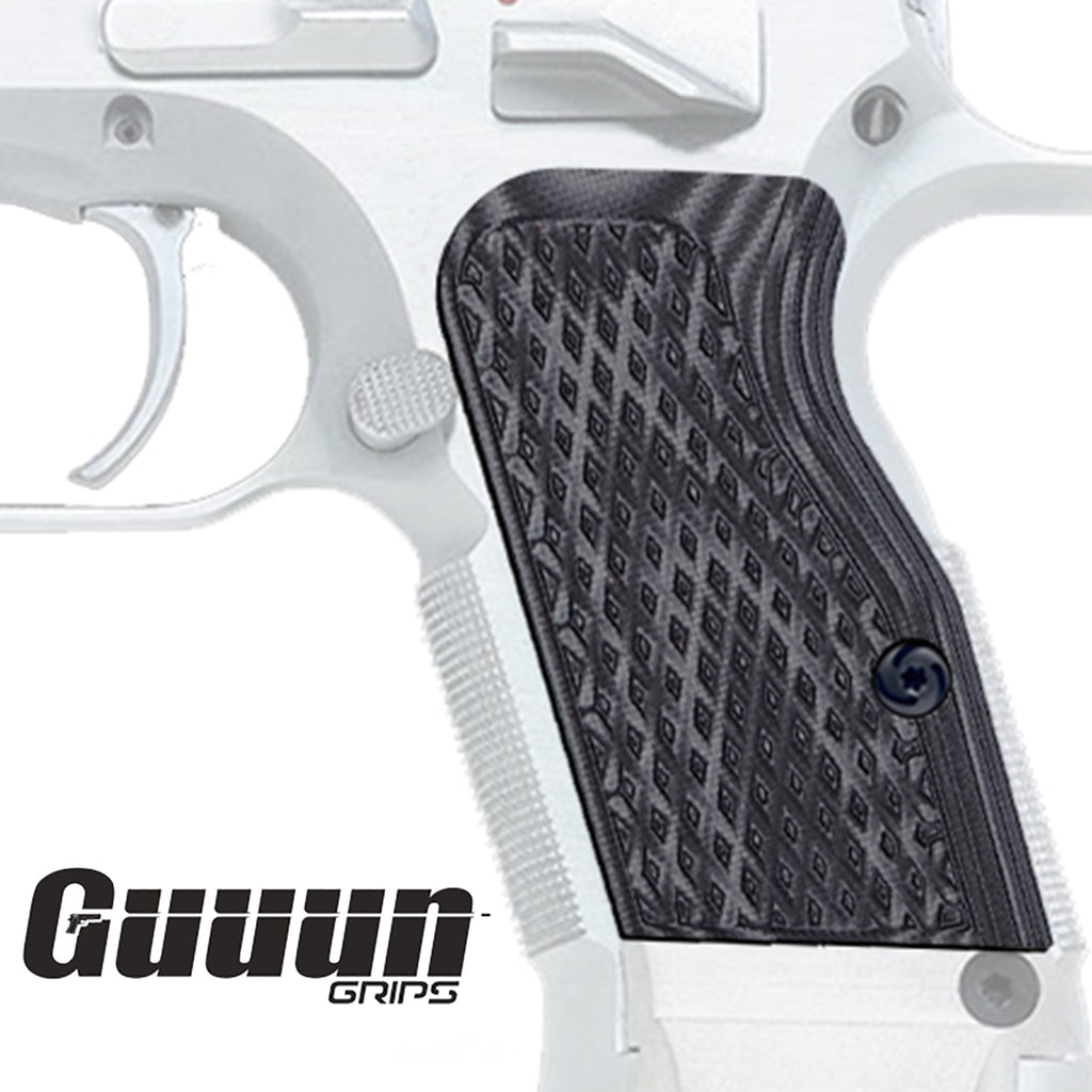 Guuun G10 Grips For Large Frame Tanfoglio Diamond Cut Texture Magwell Short Grip T95C-DM - Guuun Grips