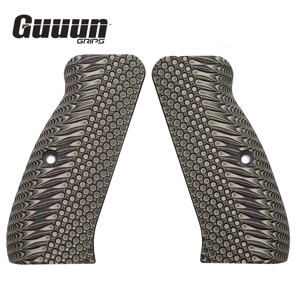 Guuun CZ 75 Grips Full Size G10 CZ75 SP-01 Grip OPS Tactics Texture  - 8 Color Options -H6 LX - Guuun Grips