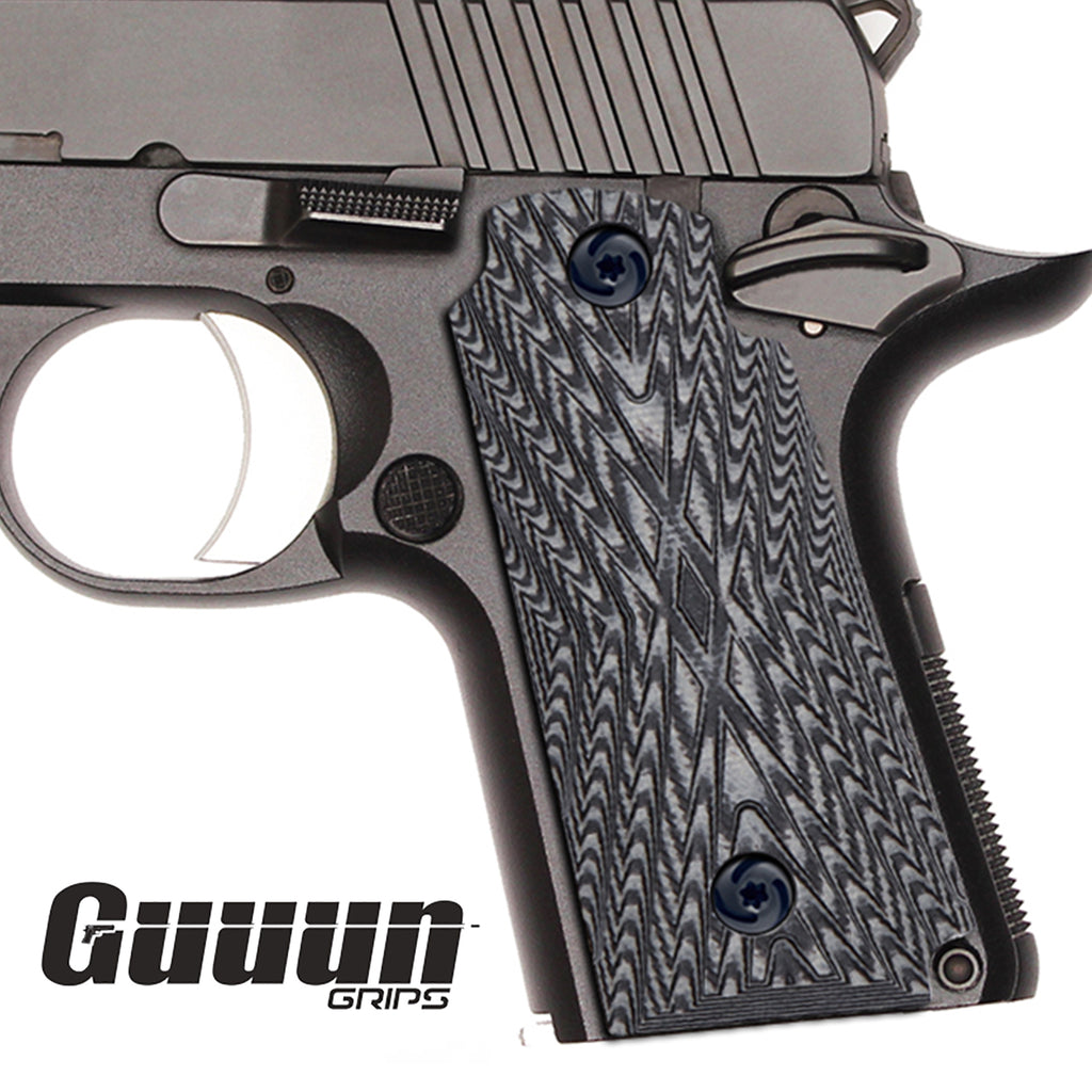 Guuun Kimber Micro Carry 380 ACP G10 Grips with Ambi, Aggressive OPS Crosshatch Texture K3-X - Guuun Grips