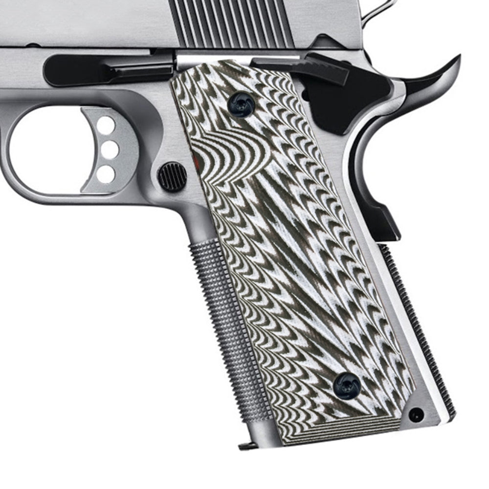 Guuun 1911 Grips G10 Fit Full Size Government and Commander 1911 Starburst Texture Ambi Safety Cut H1-F - Guuun Grips